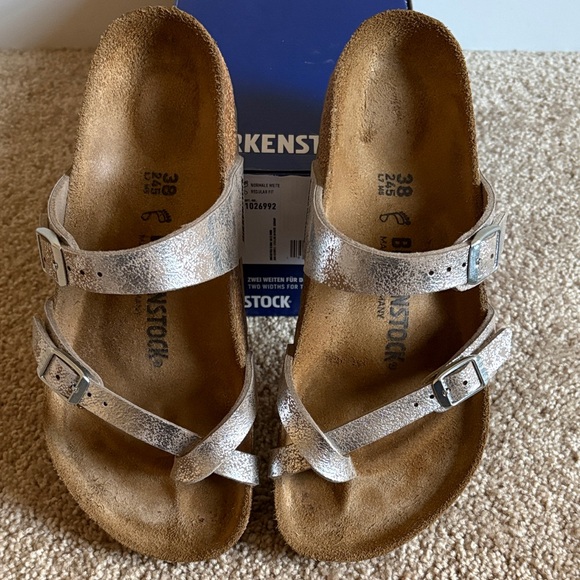 Birkenstock Mayari Metallic Silver Sandals - Picture 3 of 10